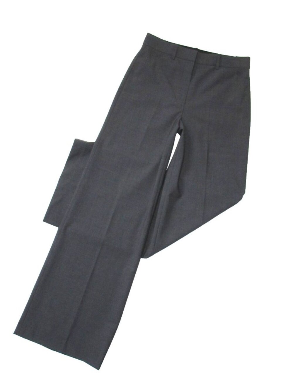 NWT Theory Terena in Charcoal Melange Gray Tailor Wool Stretch Wide Leg Pants 2